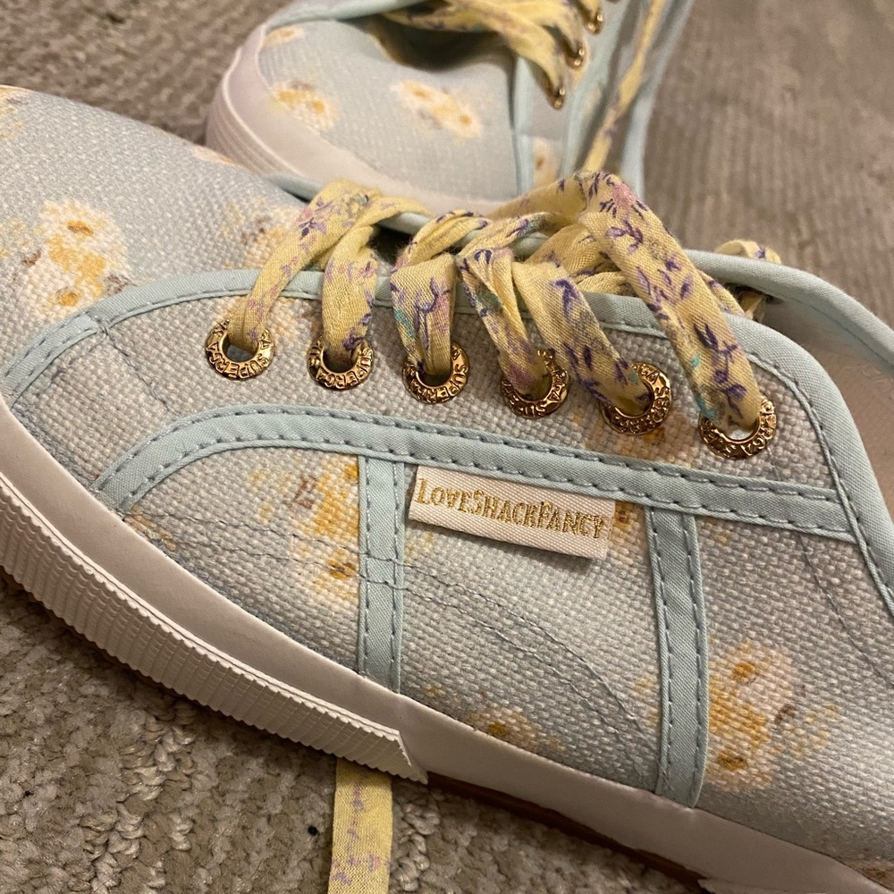 Love Shack Fancy Superga Canvas Sneakers size 9.5 New Condition